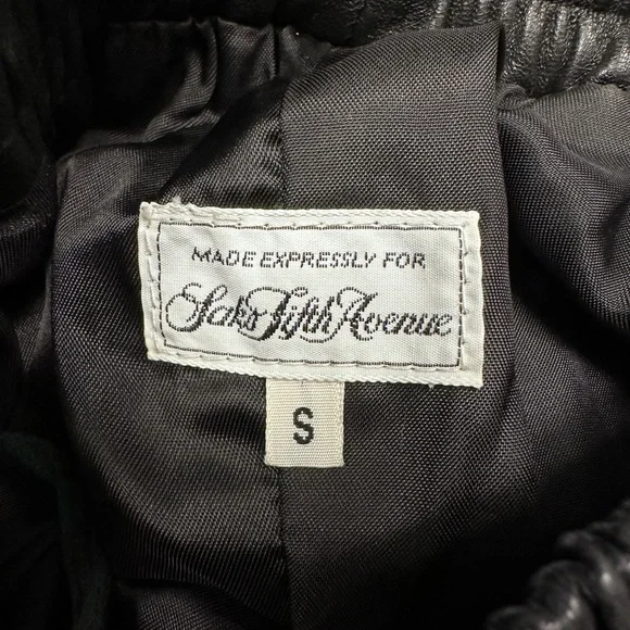 Black leather a line midi skirt made exclusively for Saks Fifth Avenue size S.